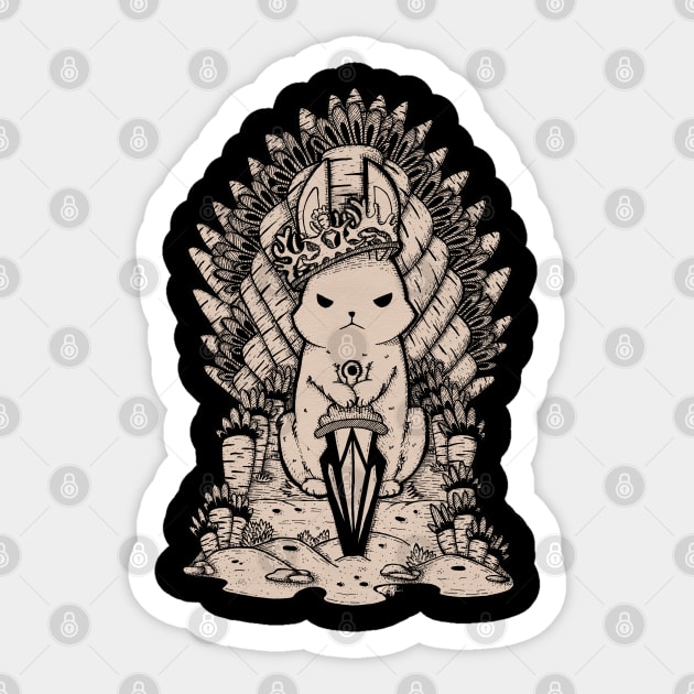 King Rabbit Line Art Light Version Sticker by zarya_kiqo